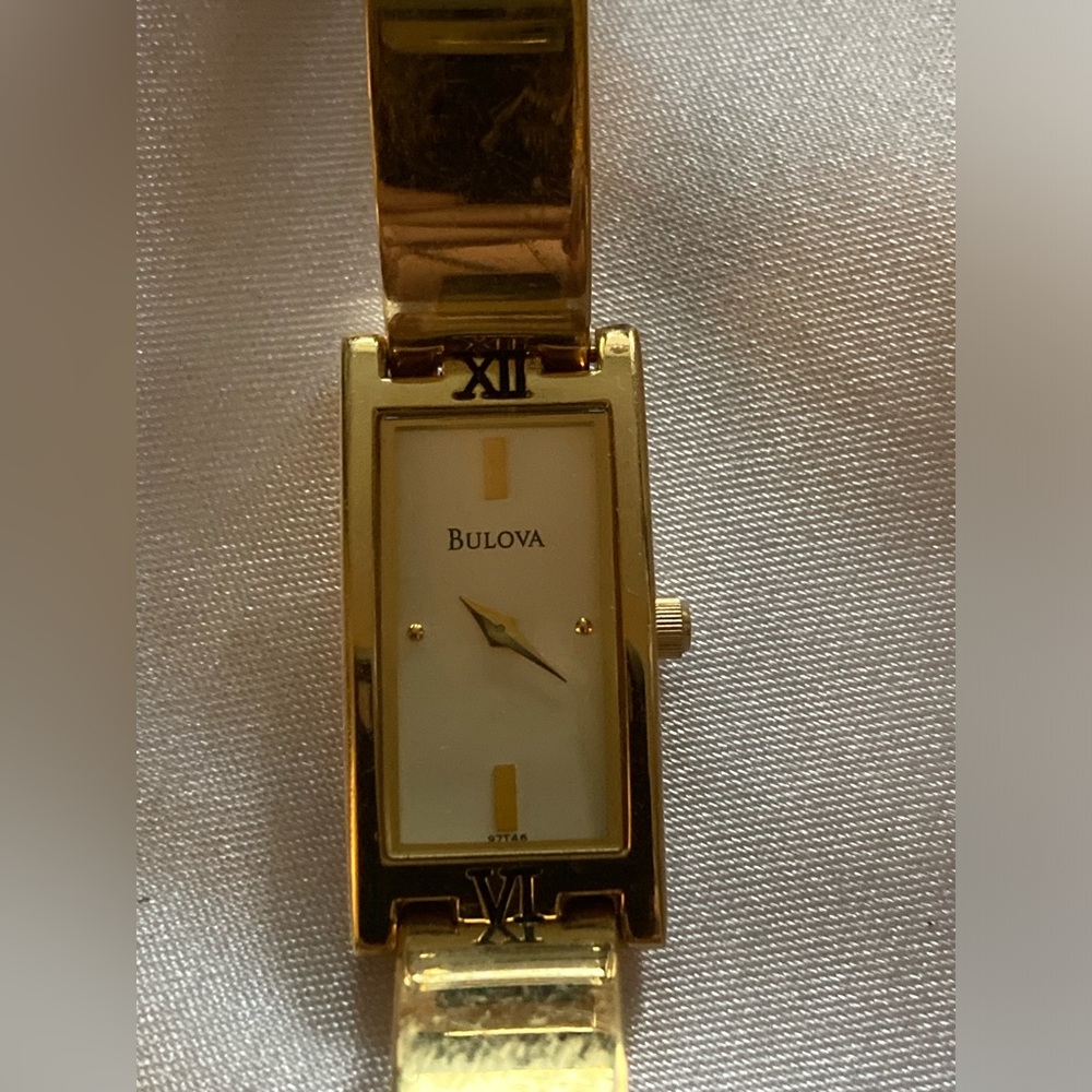 Bulova Gold Rectangular Watch